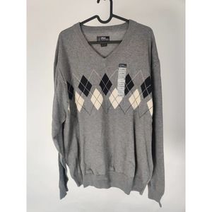 PGA Tour MEN'S Vintage LIGHT GREY HEATHER Golf Pullover Sweater XL V-Neck